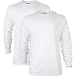 Mens Long Sleeve Cotton T Shirt Heavyweight Classic Fit Casual Work Tee